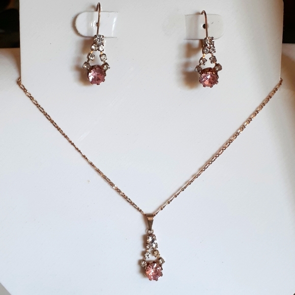 14K Gold Plated Earrings & Necklace Set - Picture 1 of 11